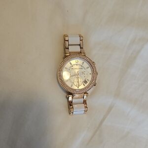 Michael Kors Rose Gold and White Women's Watch